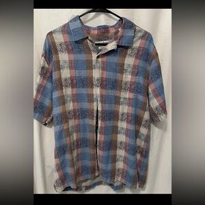 Timmy Bahama Mens Silk Multicolor Button Shirt size Large Casual